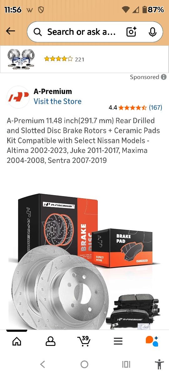 Rear Brake Pad Kit For Nissan Cars