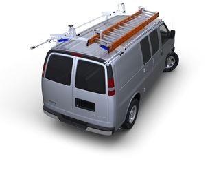 Ladder rack for utility or commercial vans