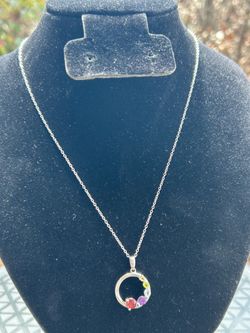Multi Gemstone Pendant Necklace