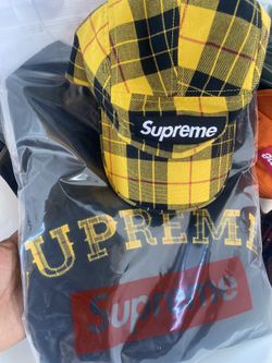 Supreme tartan washed chino hat and tee