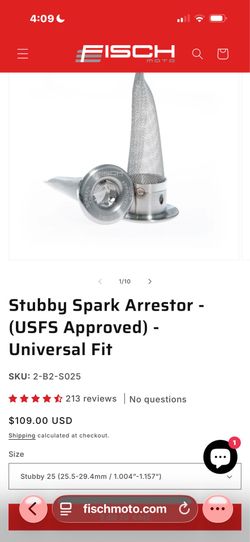 Fisch Moto spark arrester insert. Fits FMF 2 stroke silencer