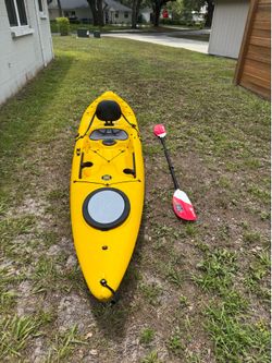 Perception search fishing kayak with paddle