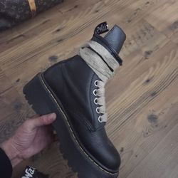 Rick Owen x Dr Martin Boots 1460 Quad Platform Leather Boots