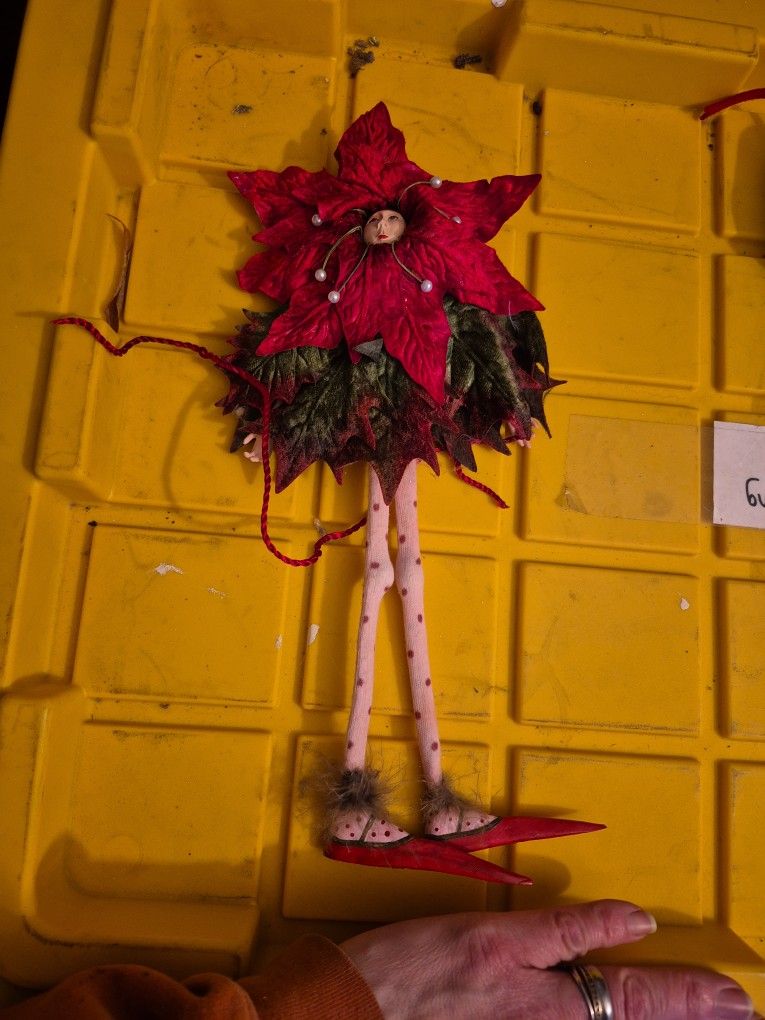 Patience Brewster Poinsettia Girl Krinkles Christmas