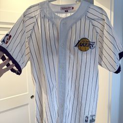 Mitchell &Ness Lakers Baseball Jersey