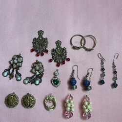 Multi  Earrings All Used 