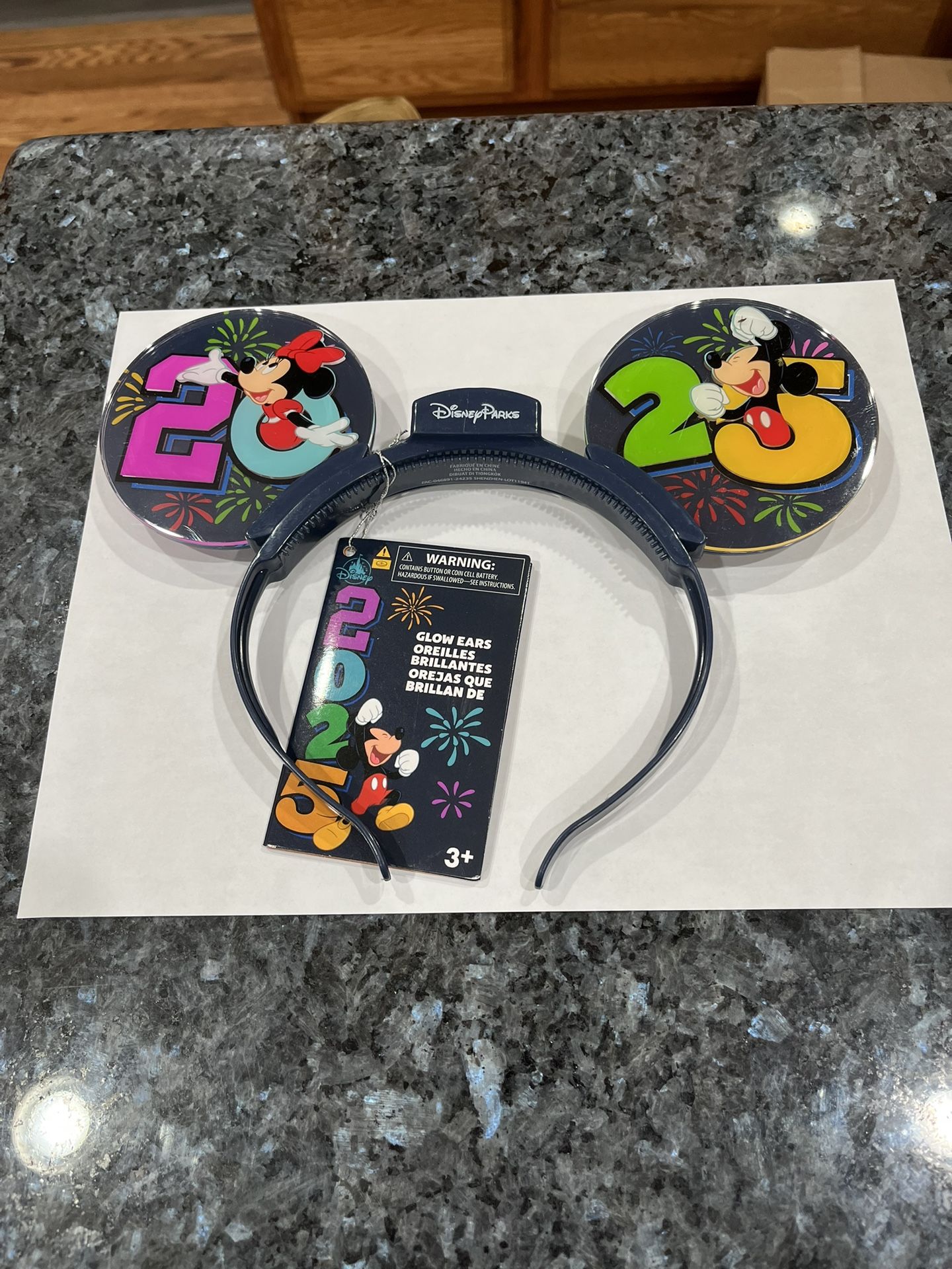 Disney Parks 2025 Glow Light-Up Ears Headband Mickey & Minnie.  Perfect to wear to Grad night at Disneyland.   . Brand new with tags. 