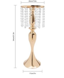 Crystal Flower Vase Wedding Table Decor Flower Stands 21" Gold Vase Base