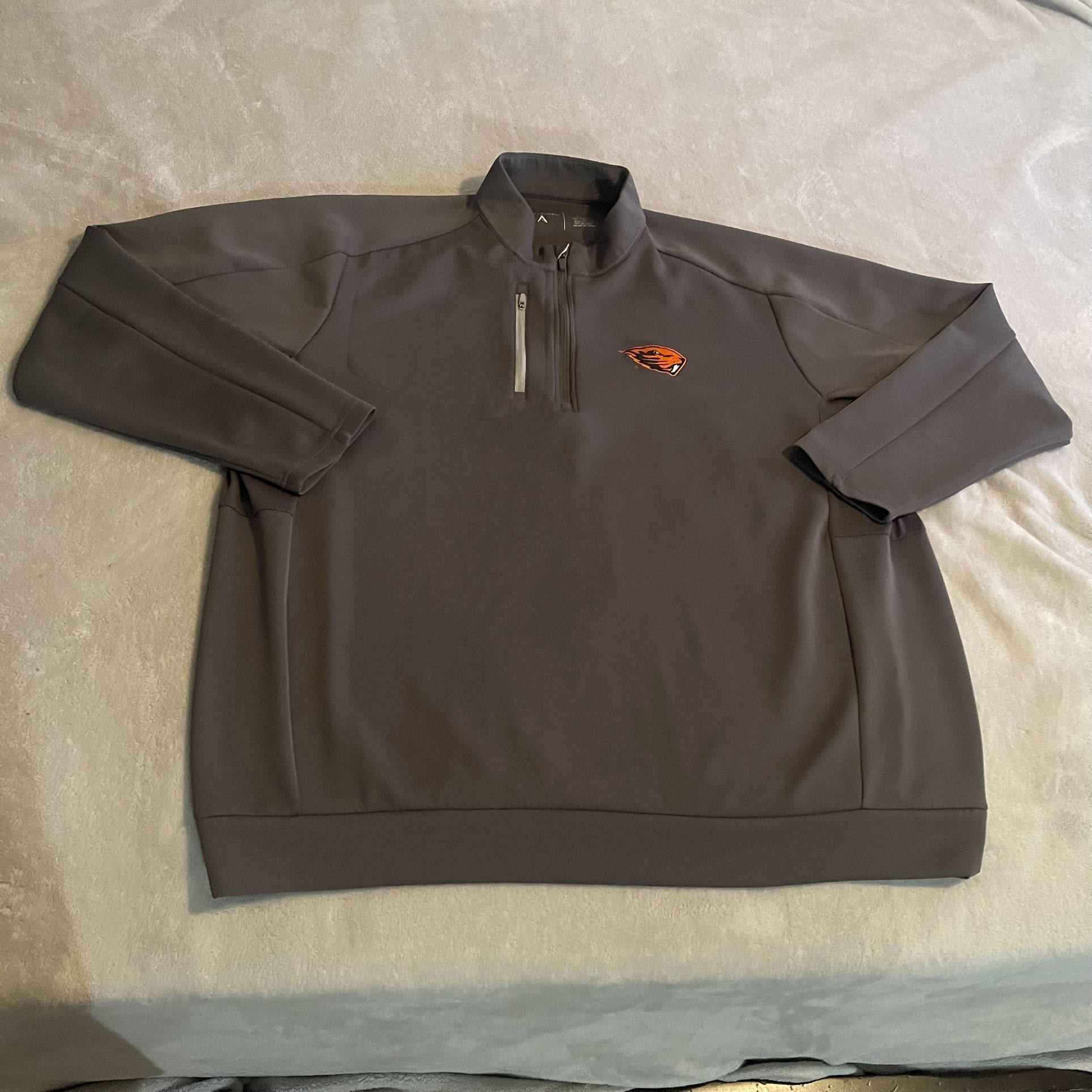 Oregon State Beavers Jacket Men 4XLT Gray Antigua Quarter Zip NCAA Sportswear
