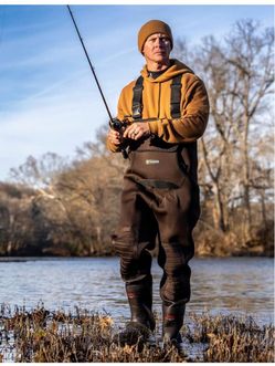 TIDEWE Neoprene Waders, Cleated Bootfoot Men Chest Waders, Waterproof Fishing & Hunting Neoprene Chest Waders