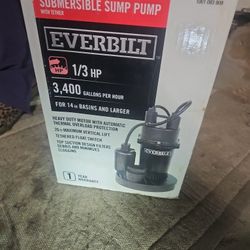 1/3hp  New EVERBUILT  Sump Pump( Unopened Box)