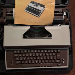Vintage Royal Business Machines Academy Typewriter in Case Powers Up As Is