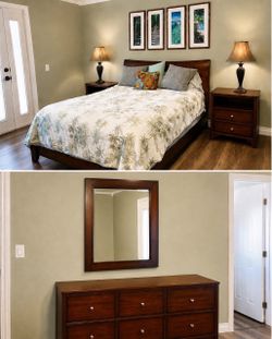 Lifestyle Solutions 5-Piece Wood Bedroom Set – Bed, Dresser, Mirror & 2 Nightstands