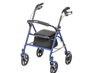 NEW Drive Medical Rollator Walker with Seat 7.5" Wheels Foldable 350 Pound Weight Limit New, Open Box