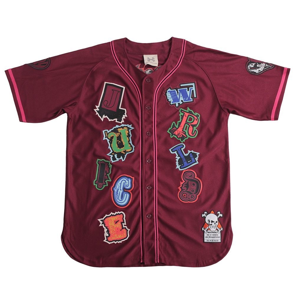 BRAND X JUICE WRLD FIGHTING DEMONS YOUTH BASEBALL JERSEY (PURPLE)