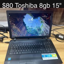 Toshiba Satellite Laptop 15" 8gb 320gb Windows 11 Includes Charger, Good Battery 