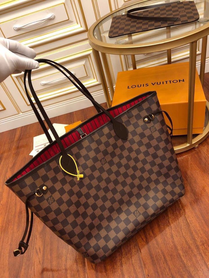 2017 Louis Vuitton Neverfull MM Tote Bag in Damier Ebene