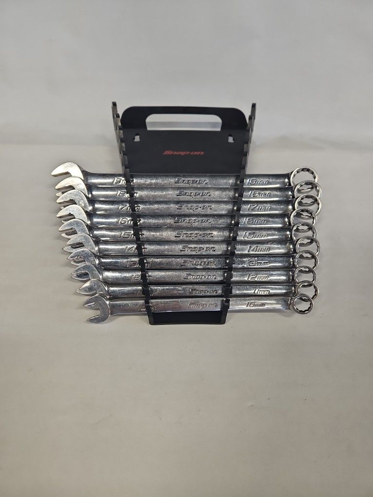 Snap On 10pc 12 Point Metric 10-19mm Combination Wrench Set 816091-12