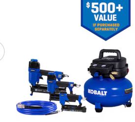 Kobalt 6-Gallon Portable Electric 150 PSI Pancake Air Compressor with Accessories Included