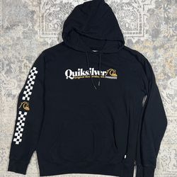 Quiksilver Mens Pullover Hoodie Sweatshirt Black Size L  