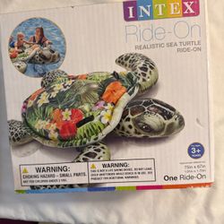 Intex 57555EP 75X67inch Realistic Sea Turtle Swimming Pool Inflatable Ride On