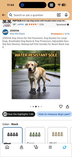 JZXOIVA Dog Boots Black for a medium dog