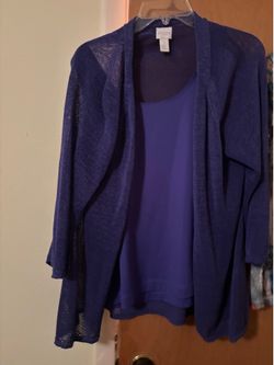 Ladies purple shell and sweater set $14