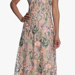 Maggy London Women's Floral Embroidered Halter Midi Dress