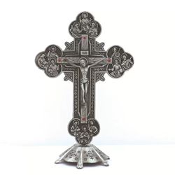 Jesus Altar Table Cross,Religious Crucifix Wall Decor with Stand,Metal 3