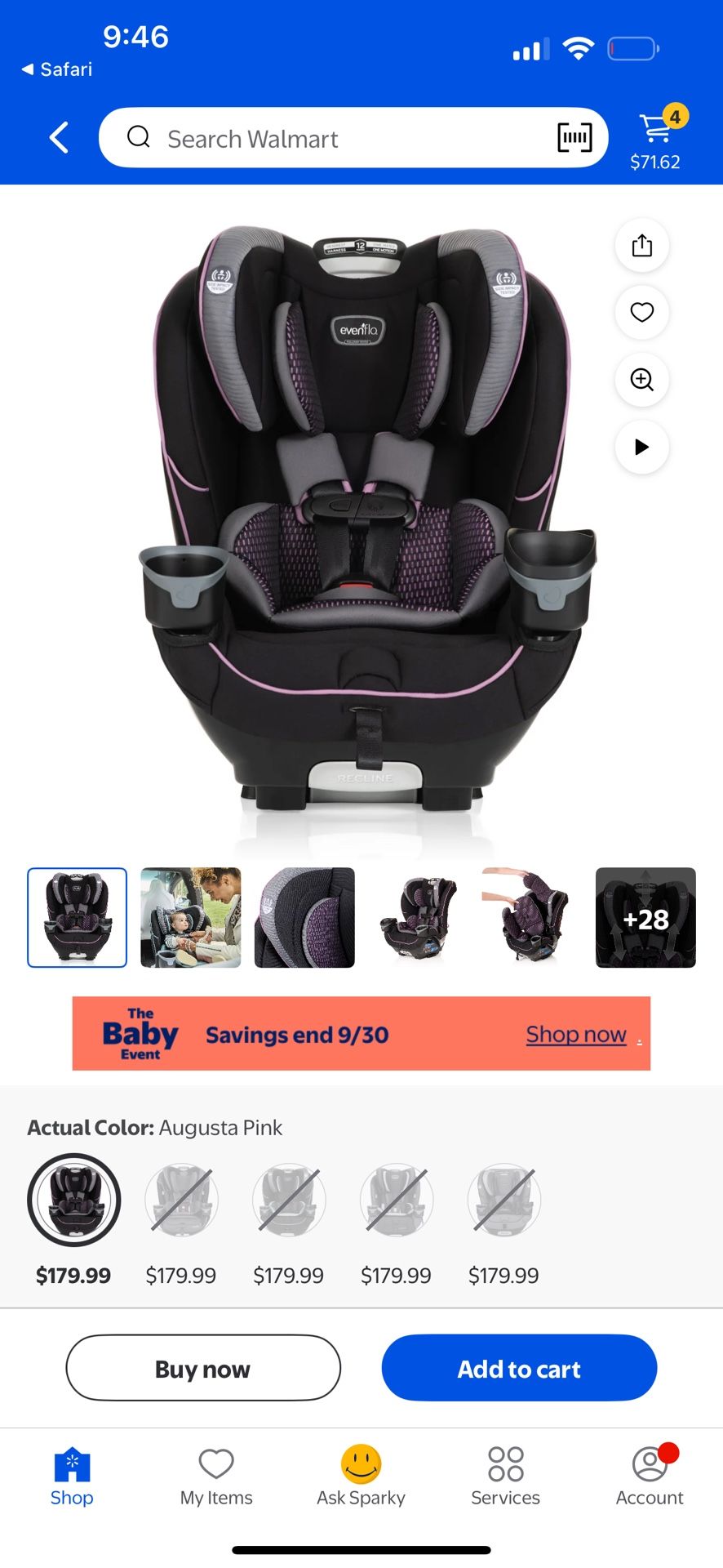 Evenflo Augusta Pink