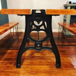 Live edge rustic industrial dining/nook table and benches! OBO/TRADE!?