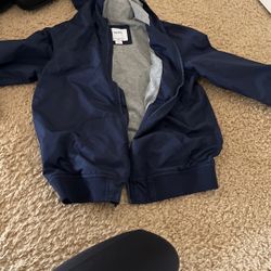 Old Navy Size Large Lined Navy Rain Jacket 