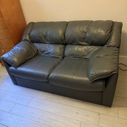 Leather Sofa- Dark Grey 