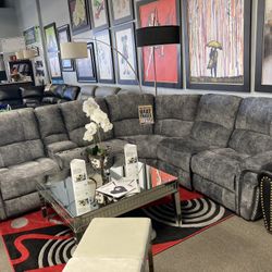 Comfortable Grey Reclining Sectional 🤍✨ $1899