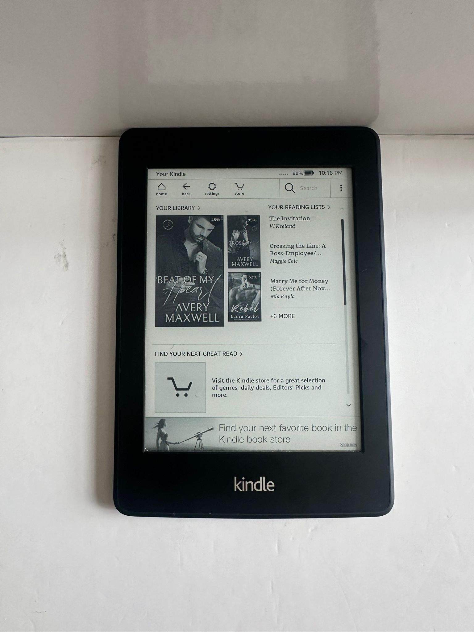 Amazon Kindle Paperwhite EReader 6th Generation 6” 2GB Tablet - $29