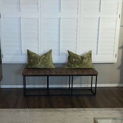 Faux Leather Bench 