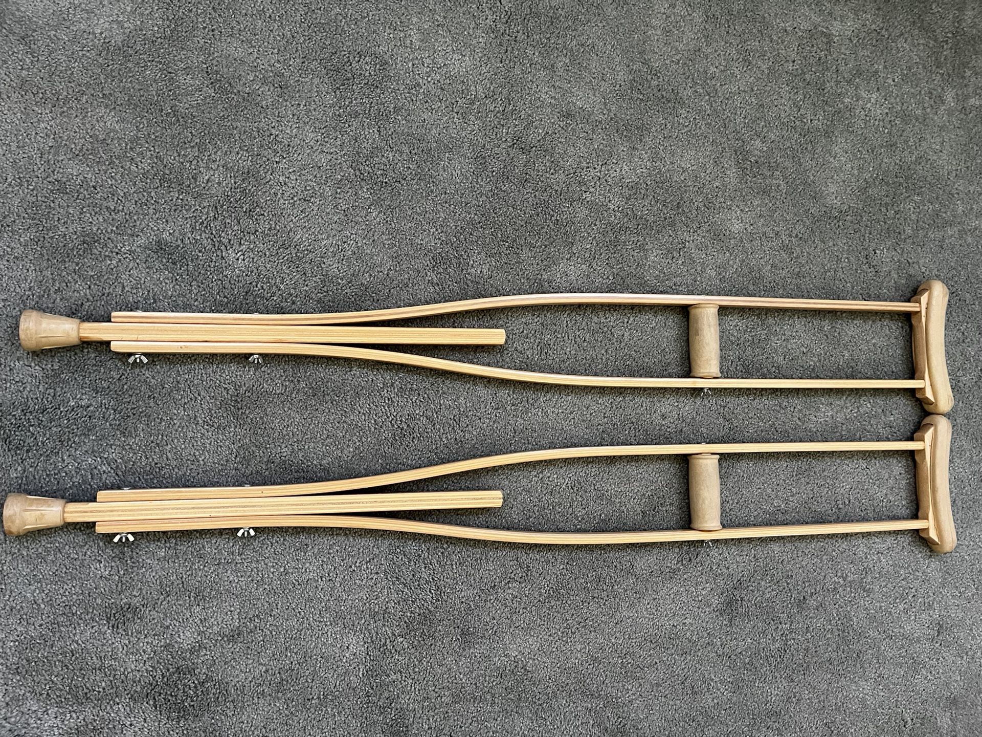 Wooden crutches