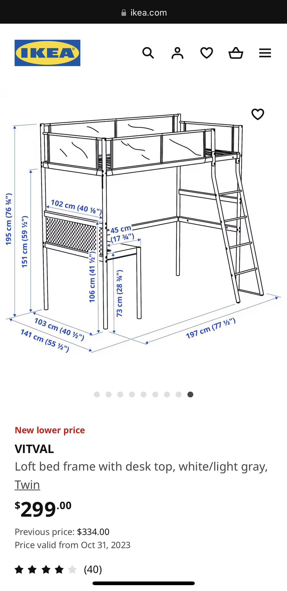 2 IKEA Loft Beds With Desks  For Sale - $150 Each