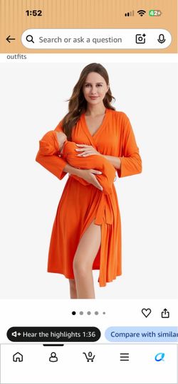 Orange Maternity Nursing Robe