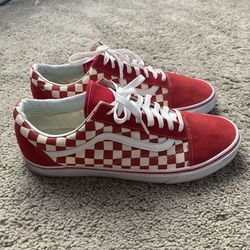 Men’s Size 13 Vans Oldskool Suede Red/white Low Top Skateboard Sneakers 