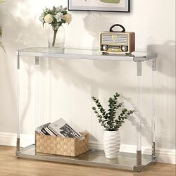 Console Table with Glass Top