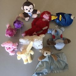 Multiple plush toys
