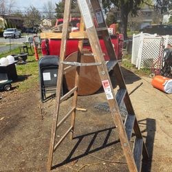 Prices firm.. 6 ft wooden ladder 200 lb weight