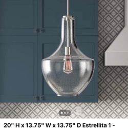 20" H x 13.75" W x 13.75" D Estrellita 1 - Light Single Schoolhouse Pendant