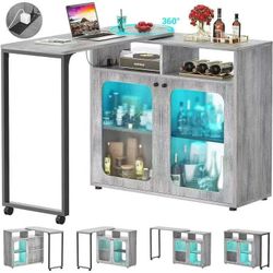 🔥ON SALE Wine Cabinet with Charging Station and LED Light