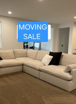 Beige Cloud Couch Modular Sectional Sofa
