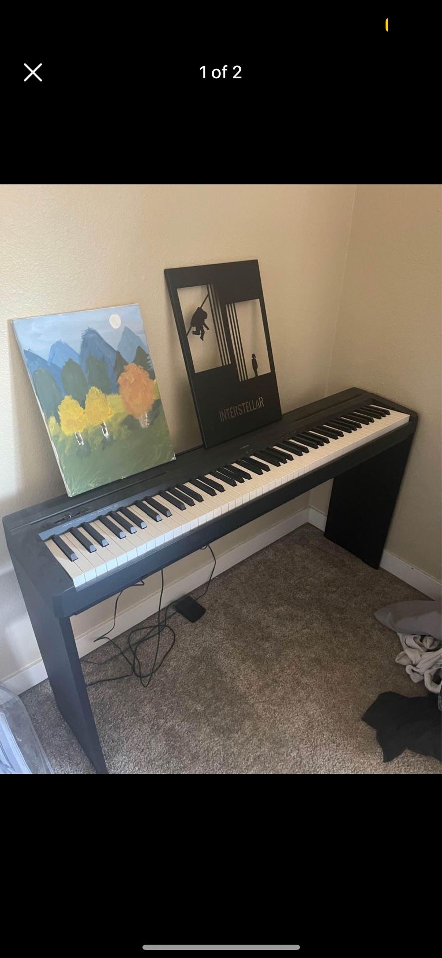 Yamaha P-45 88-Key Weighted-Action Digital Piano Black with Table