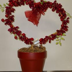 Beaded Heart Flower Arrangement Valentines Day New