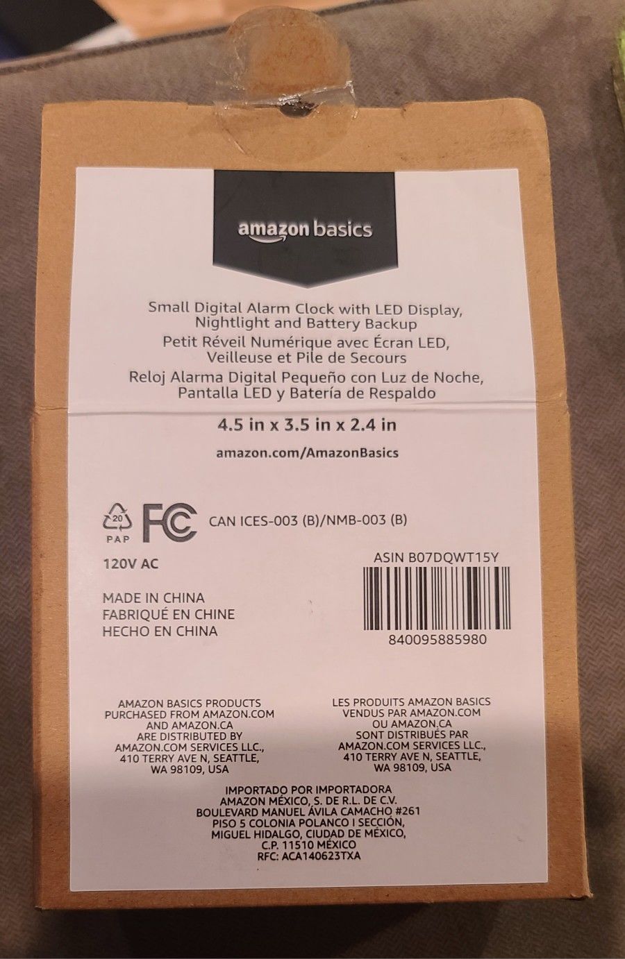 Amazon Basics Small Digital Alarm Clock