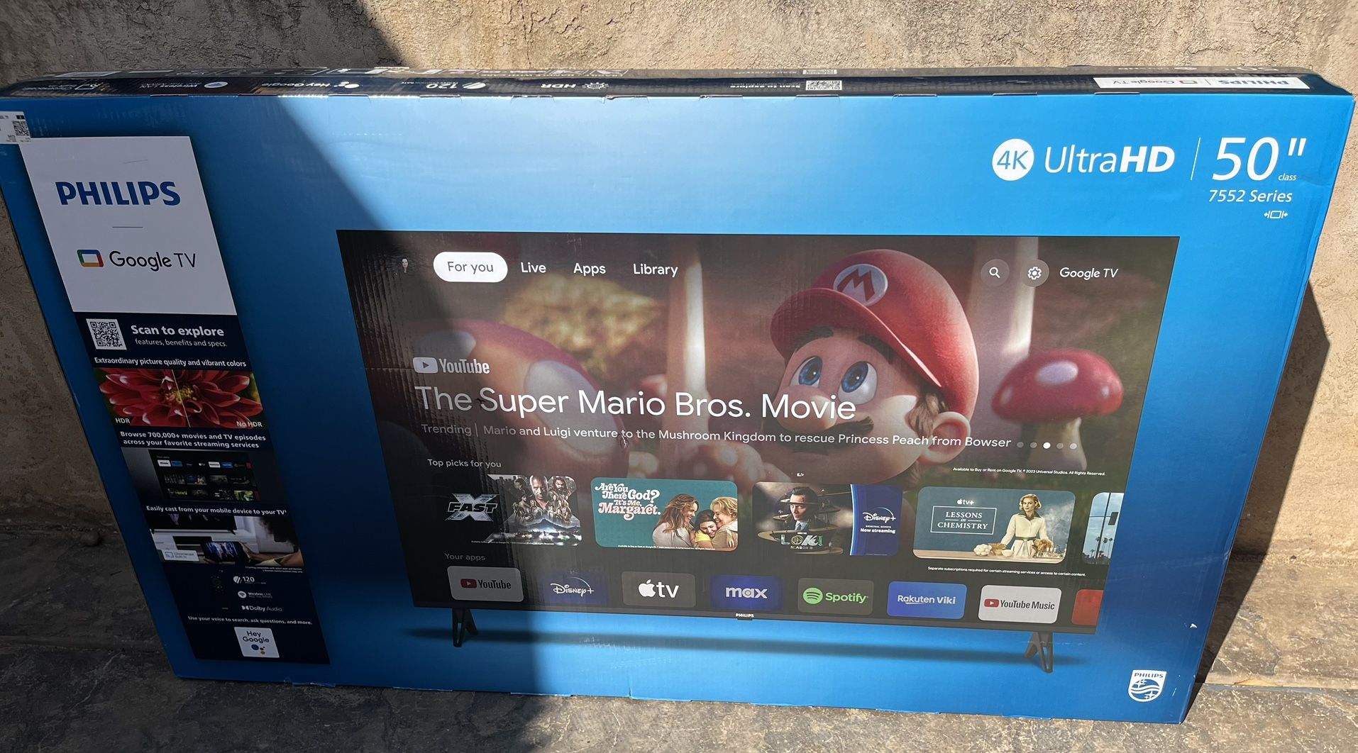 Philips 50" Class 4K Ultra HD (2160p) Google Smart LED TV (50PUL7552/F7) (New)
